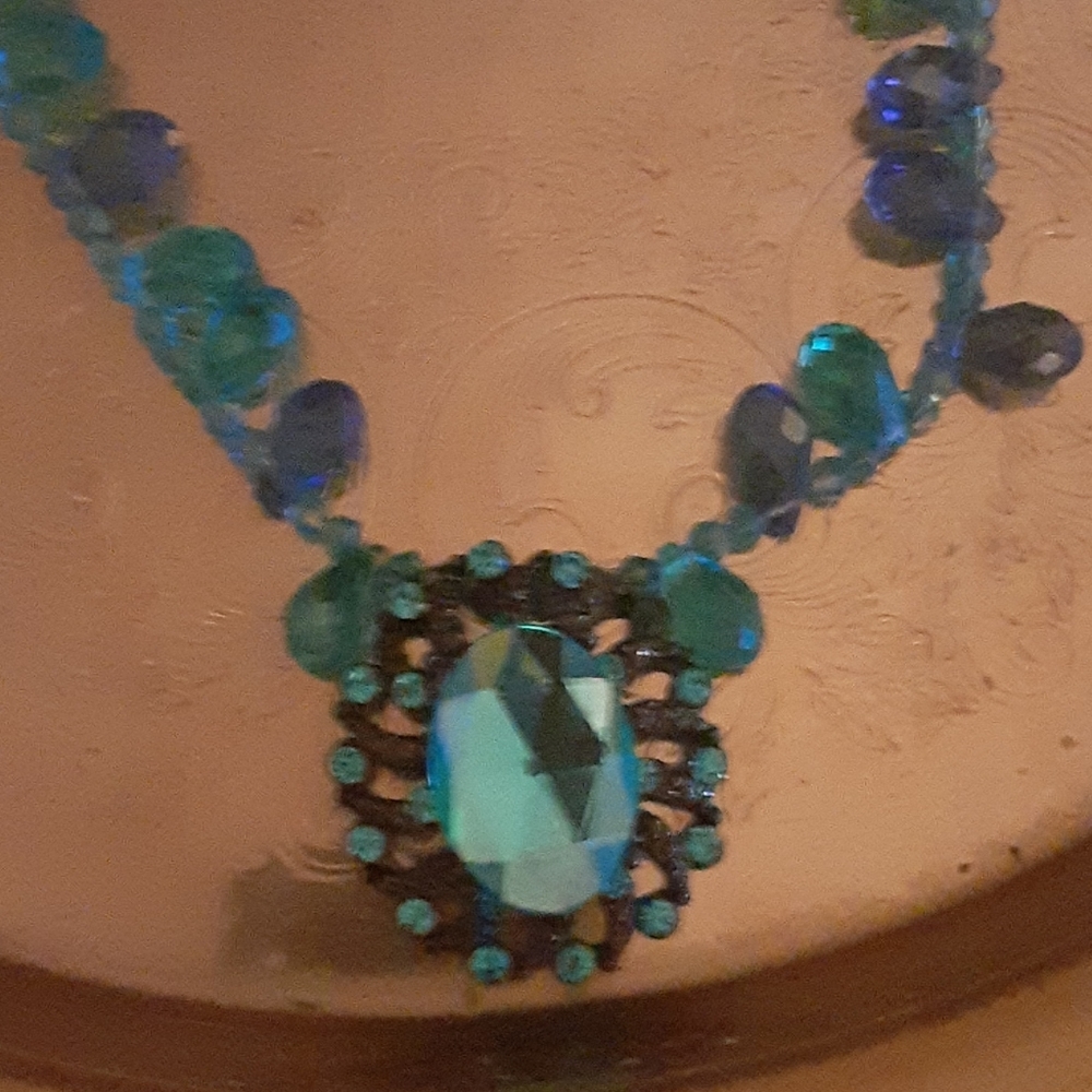 Swarovski crystal necklace royal blue